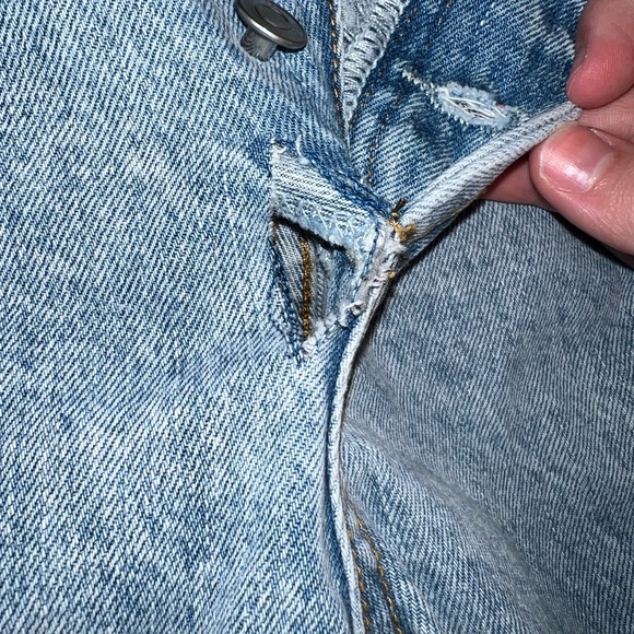 Princess Polly Asymmetrical Ripped Straight Leg Jeans - Picture 6 of 6